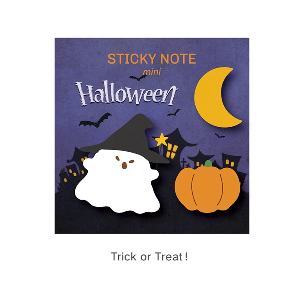 30 Pcs Cute Halloween Sticky Notes Stationary Kawaii Cartoon Series Self-Stick Note Pads Fun Office Supplies Sticky Note Set