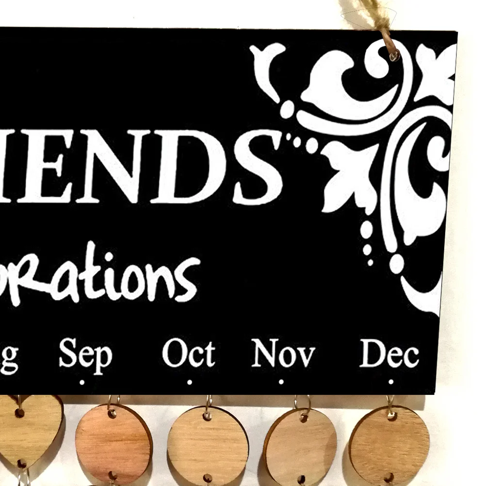 

102Pcs Family Birthday Calendar Board Wooden DIY Hanging Plaque Includes Hearts Rounds Wires for Anniversary Reminder Home Wall