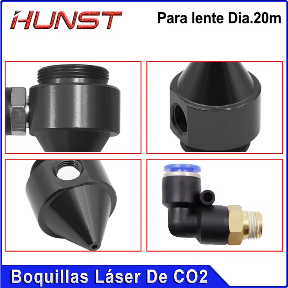 HUNST 레이저 헤드용 에어 깍지, CO2 레이저 절단기, Dia.20 FL50.8 mm 초점 렌즈