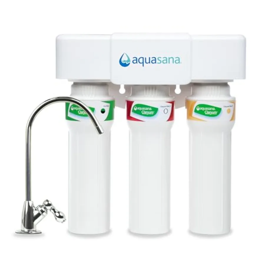 

Under Sink Water Filter System - Reduces PFAS Lead and Chlorine in Drinking Water - Under Counter Claryum Filtration for Kitche