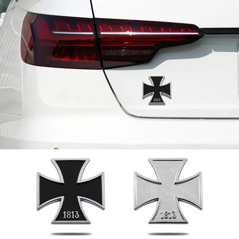 High-quality Modification Metal Stickers German 1813 Cross Body Decoration Scratch Covering Car Personalized Accessories