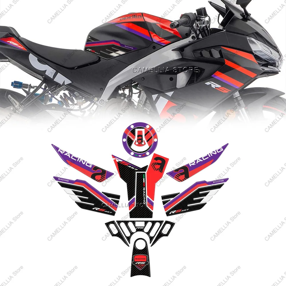 Motorcycle Sticker 3D Epoxy Resin Waterproof Motorcycle Fuel Tank Floor Protection Sticker for Aprilia Rs 457 2024