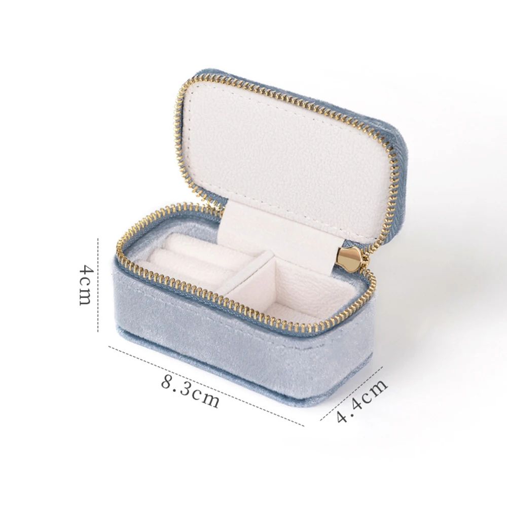 Mini caja de almacenamiento de joyas de terciopelo, estuche portátil para pendientes, anillos, collar, pulsera, embalaje, vitrina de boda, viaje, nuevo