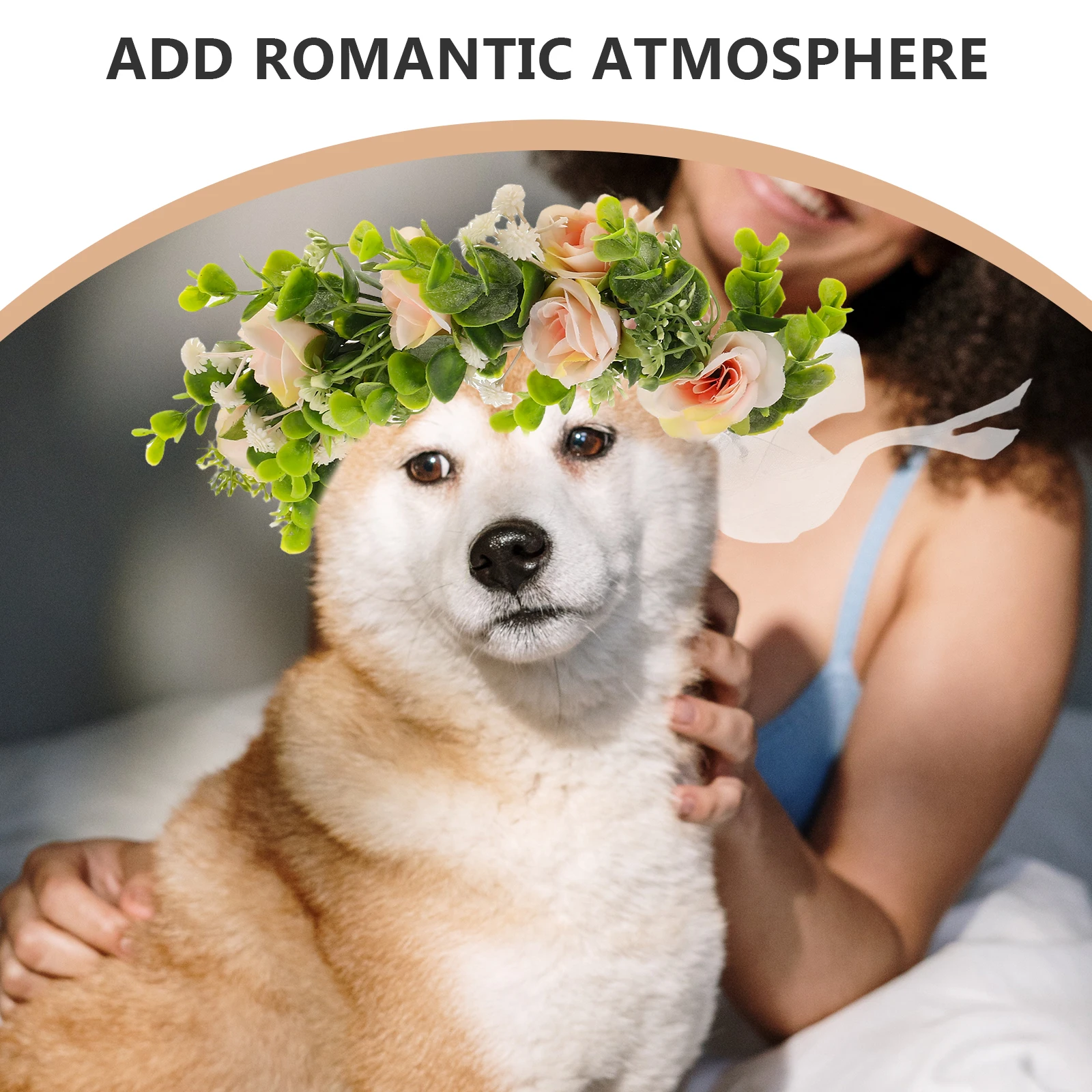 

Wedding Pet Decoration Dog Floral Collar Accessories Flowers Headband for Female Dogs Crown Animal