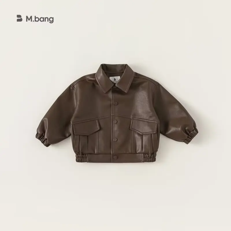 Fashion Baby Girl Boy PU Leather Jacket Infant Toddler Child Leather Coat Spring Autumn Outwear Black Clothes