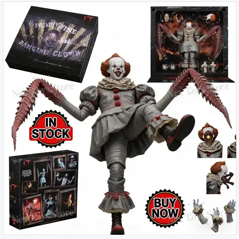 

В наличии! НОВИНКА! Фигурка NECA Пеннивайз/Джокер, модель куклы-персонажа из фильма ужасов, подарок на Хэллоуин, Рождество, День рождения