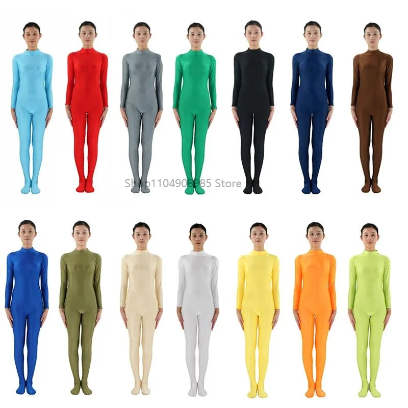 

Women Spandex Zentai Full Bodysuit Second Skin Adults Tights Halloween Bodysuit Costume