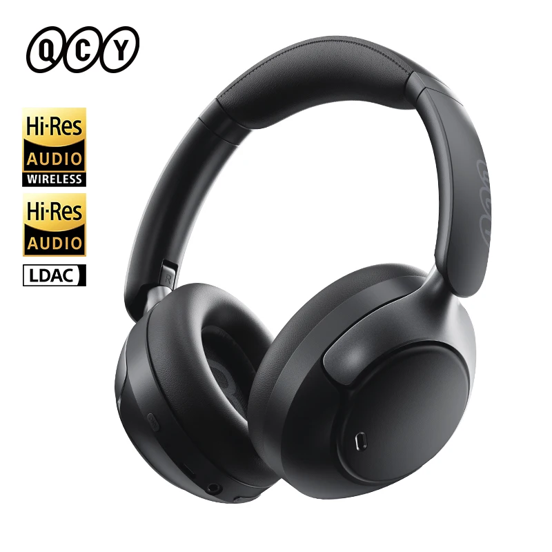 QCY H3 Pro ANC Bezprzewodowe słuchawki 50dB z redukcją szumów Hi-Res Spatial Audio z zestawem słuchawkowym LDAC Bluetooth 5.4 Over Ear Headset