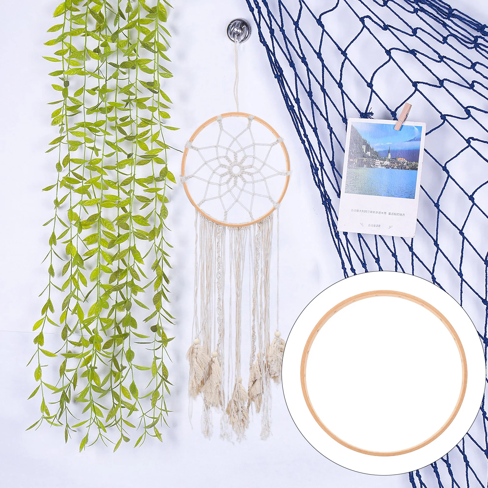 

1pc Bamboo Weaving Frame For Diy Dream Catcher Base Craft Making Handicraft Tool Decorative Wall Pendant Knitting Ring