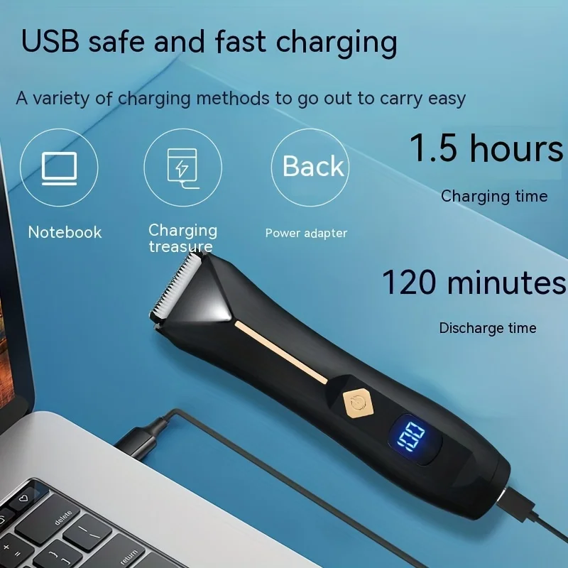 Ball Trimmer, Waterproof Manscape Trimmer For Men, Pubic Hair Trimmer, Rechargeable Body Shaver Groomer With Charging Dock,  Gro