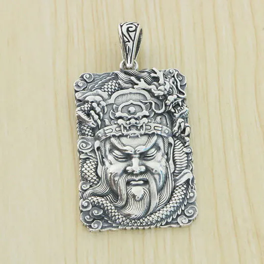 

Talisman solid guan gong pendant guan yu wu god of wealth retro silver medal personality trendy male simple sterling silver neck