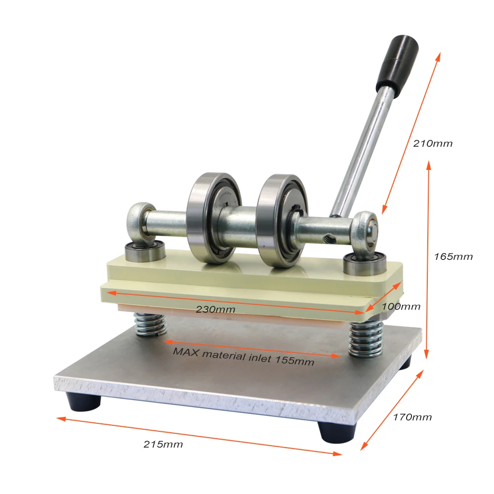 Machine manuelle de découpe du cuir à double roue, presse à main, coupe-papier photo PVC, coupe-feuille oligote, mini moule, outil d'alimentation de poinçonnage, 0.8T