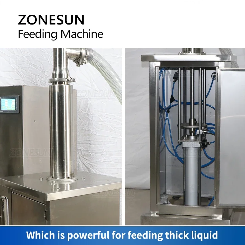 ZONESUN Automatic Thick Liquid Feeding Machine Chili Pasta Sauce Lotion Paste Piston Pump for Filler Production Line ZS-FP1