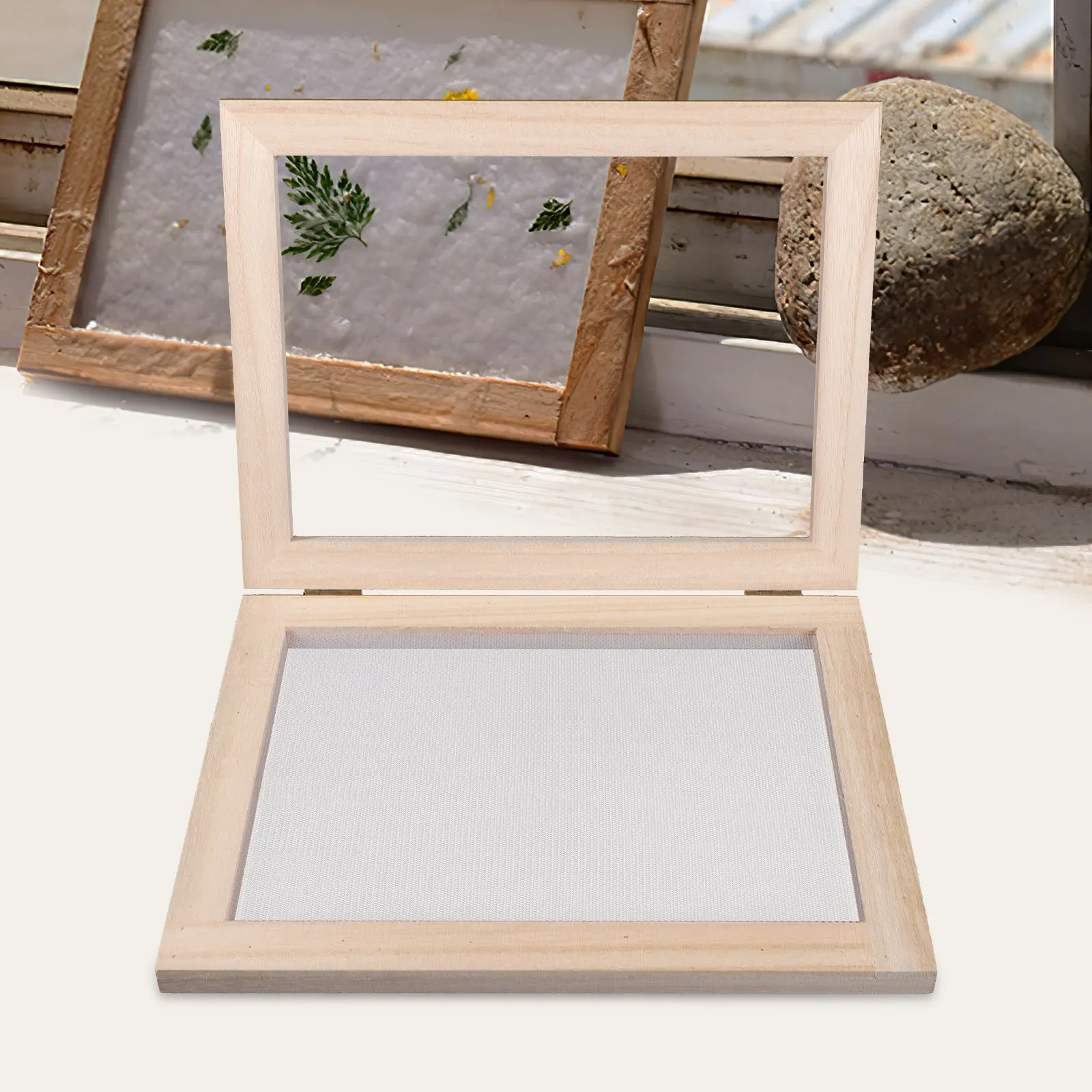 Wooden Paper Making Frame DIY Educational Craft Tool for Kids to Learn Recycling Process Hands-on Paper Crafting Screen Mold