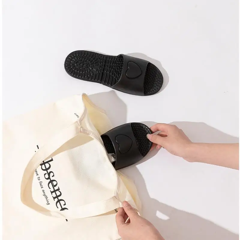 Summer Shoes Light Weight Travel Slippers Women Open Toe Soft EVA Comfortable Foldable Non-Slip Home Bathroom Slides for Ladies
