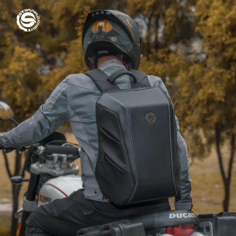 SFK Motorcycle Riding Bag Helmet Bag High-capacity Outdoor Equipment Backpack PVC Hard Shell Wear-resistant Splash-proof Fabric