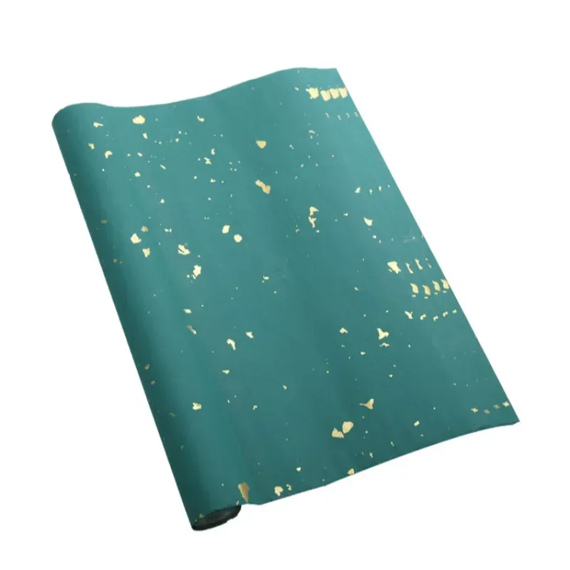 10 Sheets 34*138cm Chinese Calligraphy Rice Paper with Spotted Pattern Brush Writing Paint Half-Ripe Xuan Paper Retro Batik