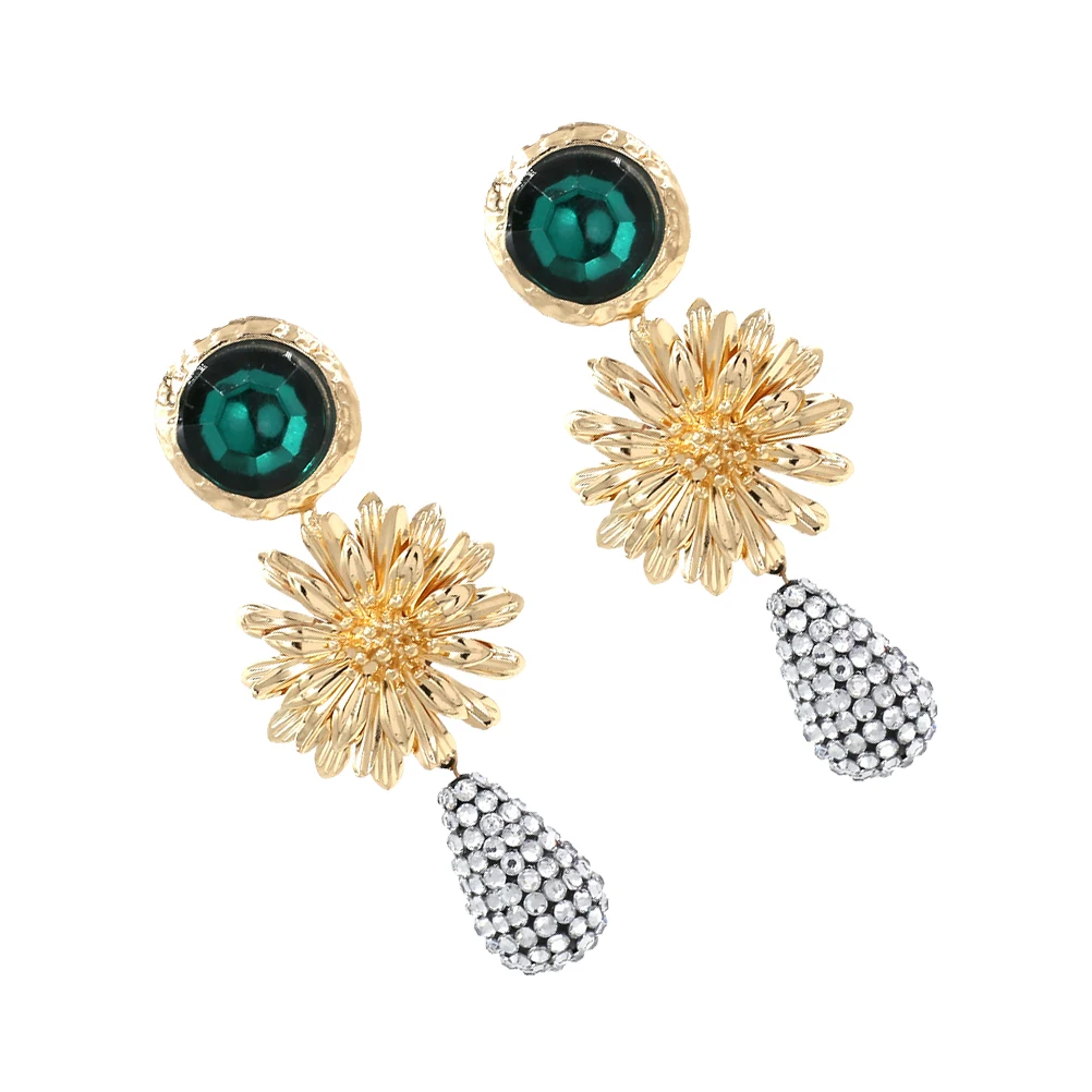 

2pcs Metal Floral Earrings Dangle Lightweight Elegant Earbob Women Fashion Drop Jewelry Decoration Gift for Girlfriend Wife