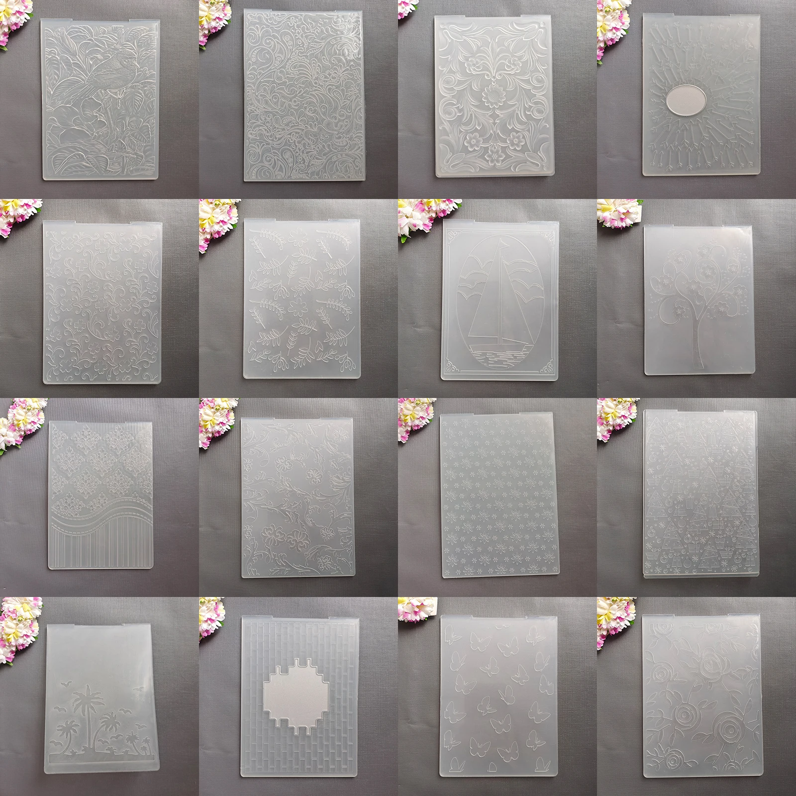 22 Models NEW Classical /3D Embossing Folder Transparent Embossing Plastic Plates Design For DIY Paper Cutting Dies Scrapbooking