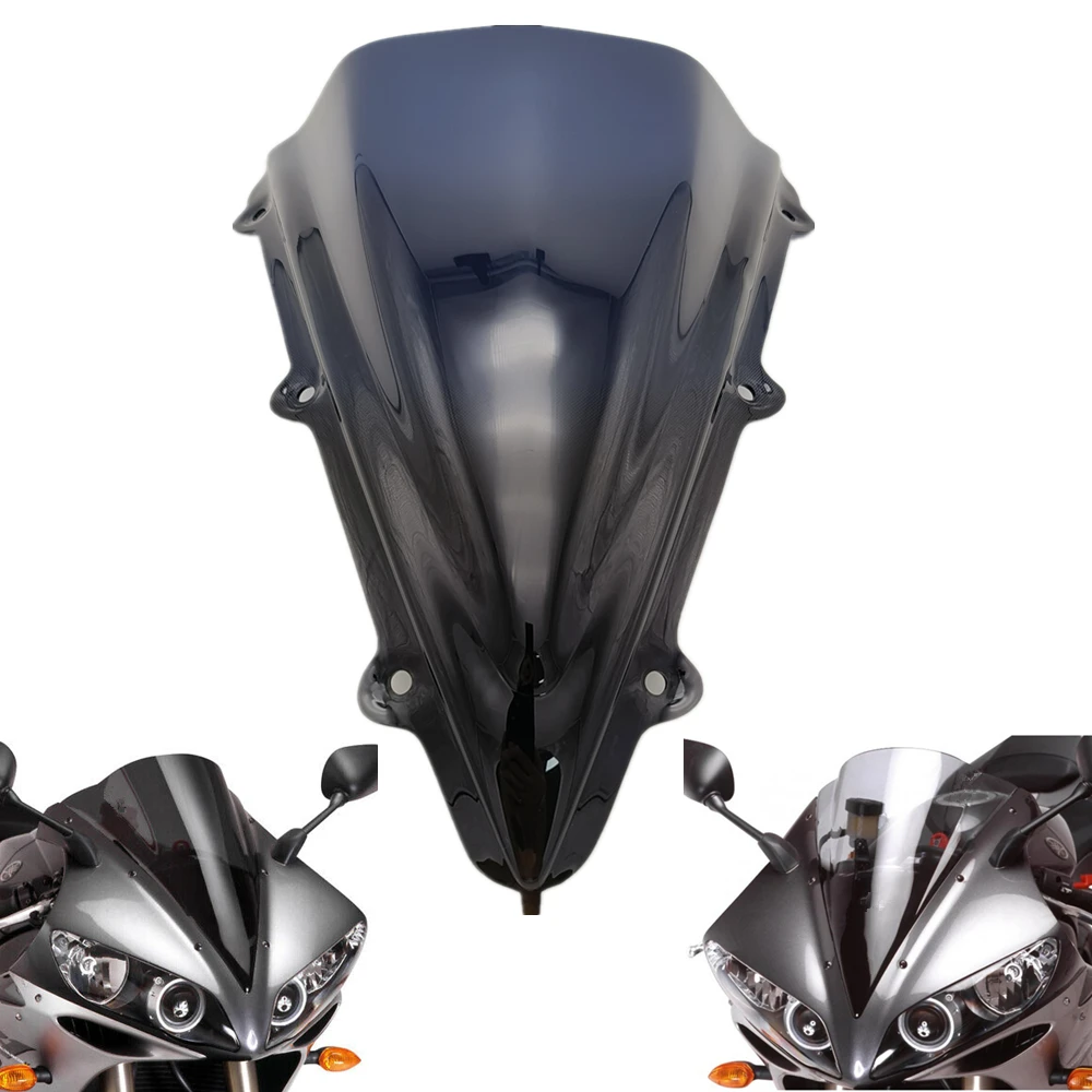 

For Yamaha YZF R1 YZFR1 2004 2005 2006 ABS Smoke Black Double Bubble Windscreen Screen Accessories Windshield Wind Deflector