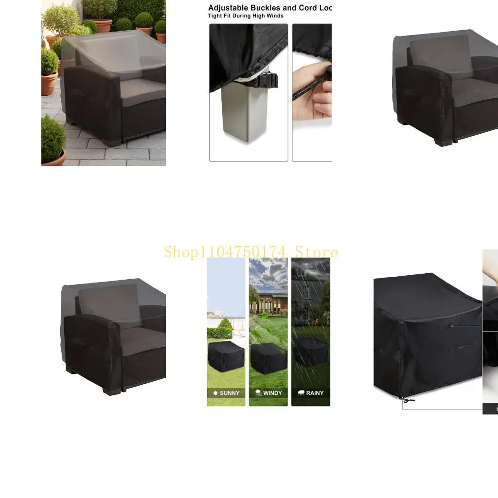 Single Armchair Cover in Black 210D Fabric for Backyard Seating Top Sale