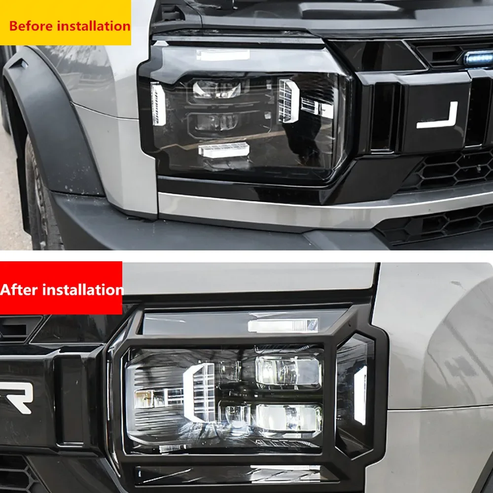 cherryJetour Traveller T2 2023 2024 Jetour T2 Matte Black Headlight Cover Front Headlight Decoration Cover Accessories