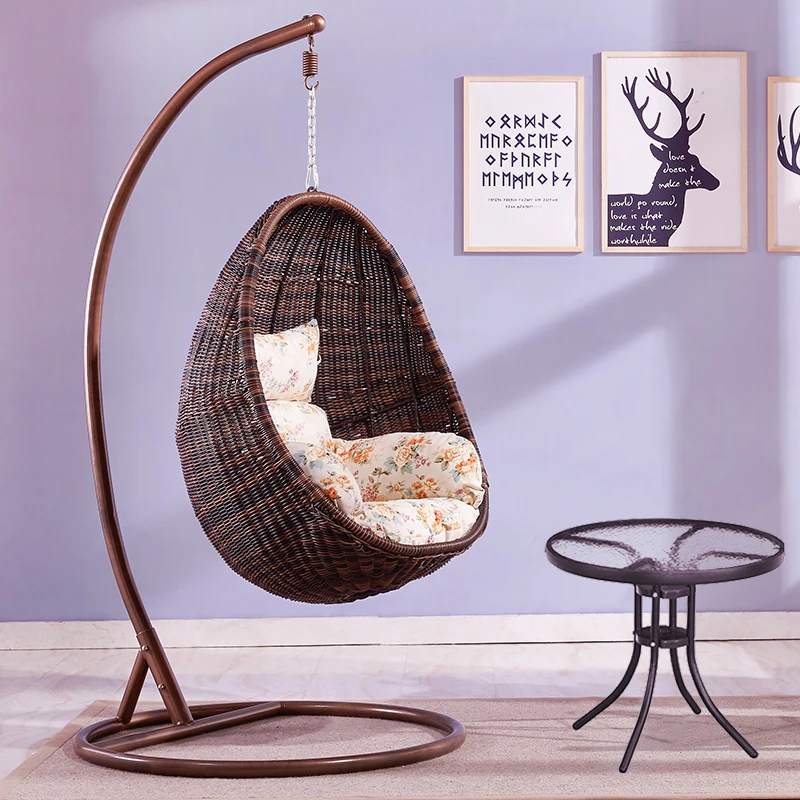 

Hanging chair cradle chair indoor lazy household hanging basket cane chair cradle chair living room Nordic B & B cradle chai