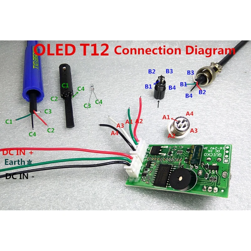 T12 STC OLED Controller Digital Soldering Iron Station DIY KITS With Handle Use For T12 Tips