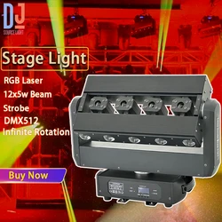 2024 RGB 3IN1 Beam Laser Moving Head Light Strobe Stage Lights XY Axis Infinite Rotation DMX512 DJ Disco Party Club Stage Effect