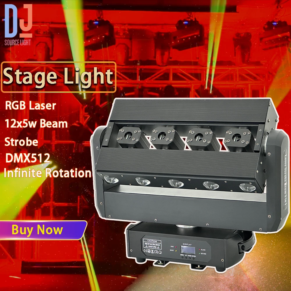 2024 RGB 3IN1 Beam Laser Moving Head Light Strobe Stage Lights XY Axis Infinite Rotation DMX512 DJ Disco Party Club Stage Effect