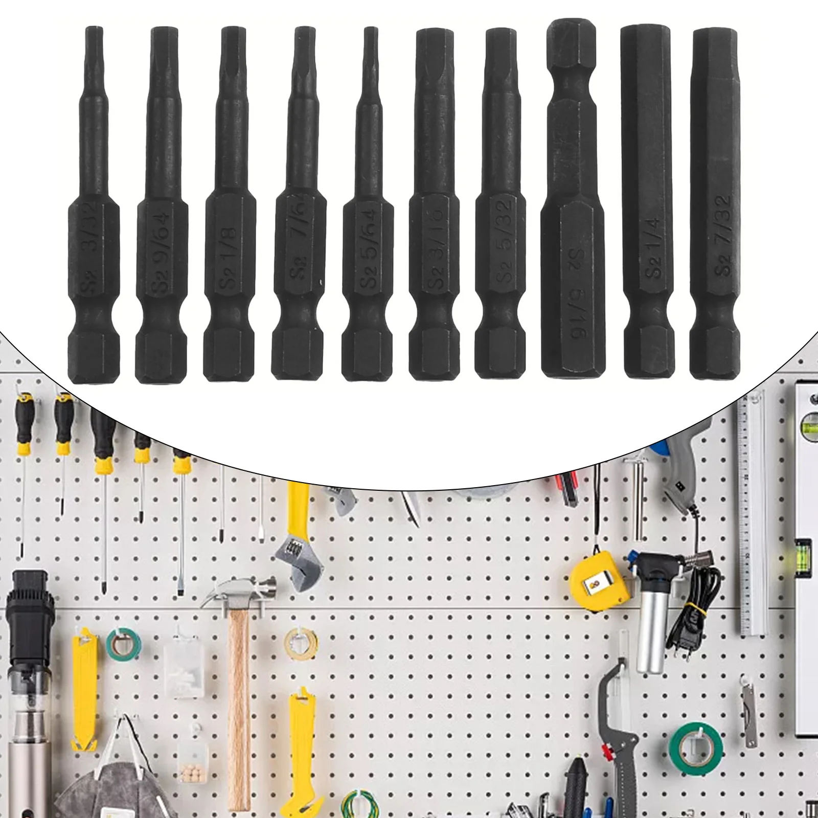 

Drill Bit Set Hex Screwdrivers Alloy 5/32\" 5/64\" 50mm 7/32\" 7/64\" 9/64\" 1/4Inch Shank Magnetic SAE Hex Head 1/8\"