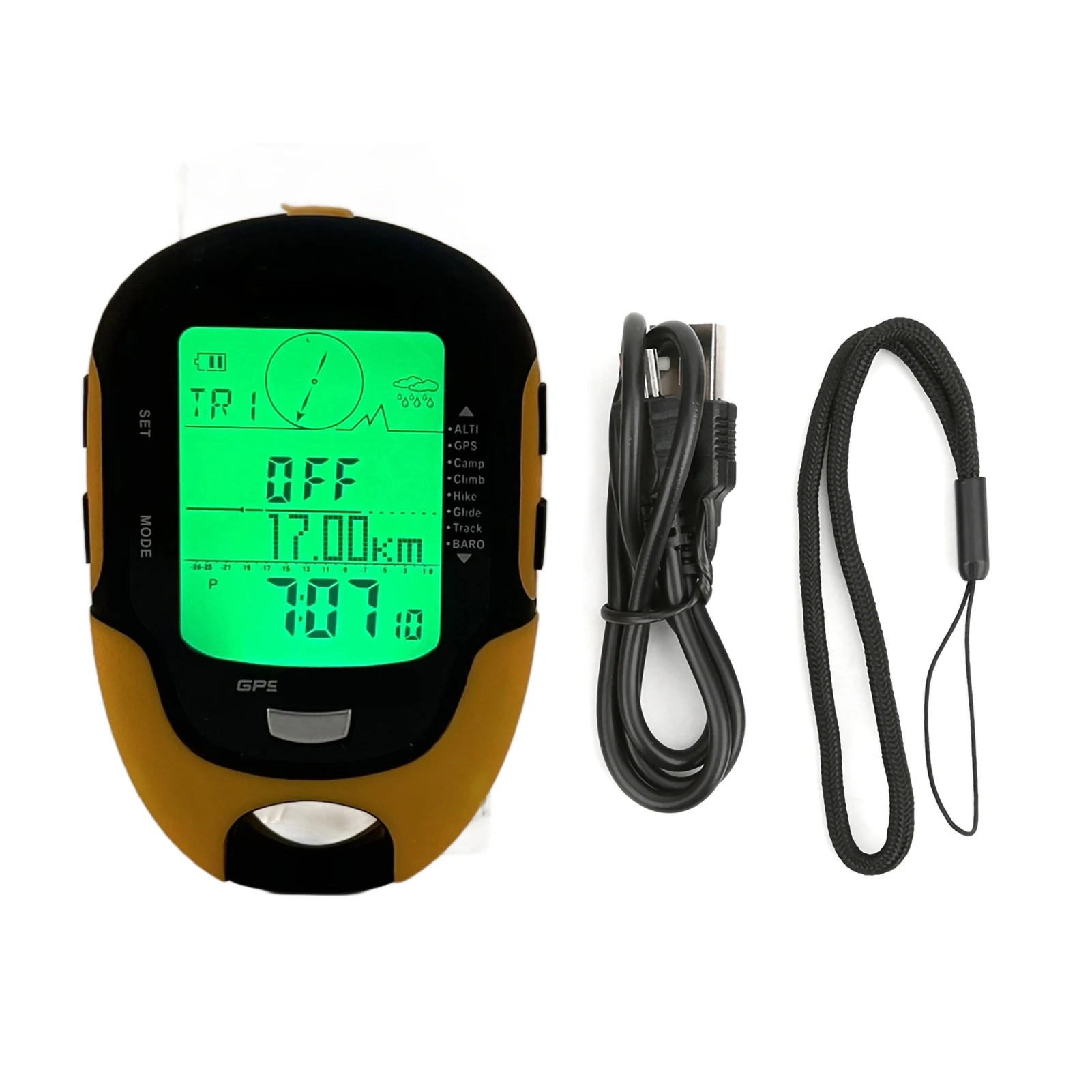 

FR510 ABS IPX4 Waterproof Grade Outdoor Navigation Altitude Meter Temperature Humidity Compass GPS Electronic Altimeter