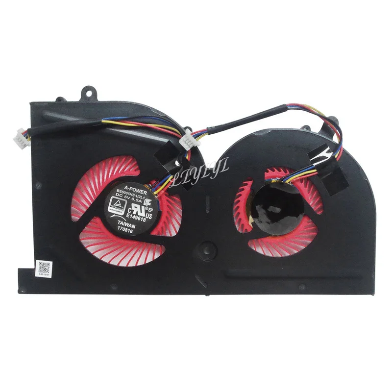 Laptop Cpu Cooling Fan for  MSI GS63VR GS63 GS73 GS73VR MS-17B1 Stealth Pro CPU BS5005HS-U2F1 GPU BS5005HS-U2L1 COOLER