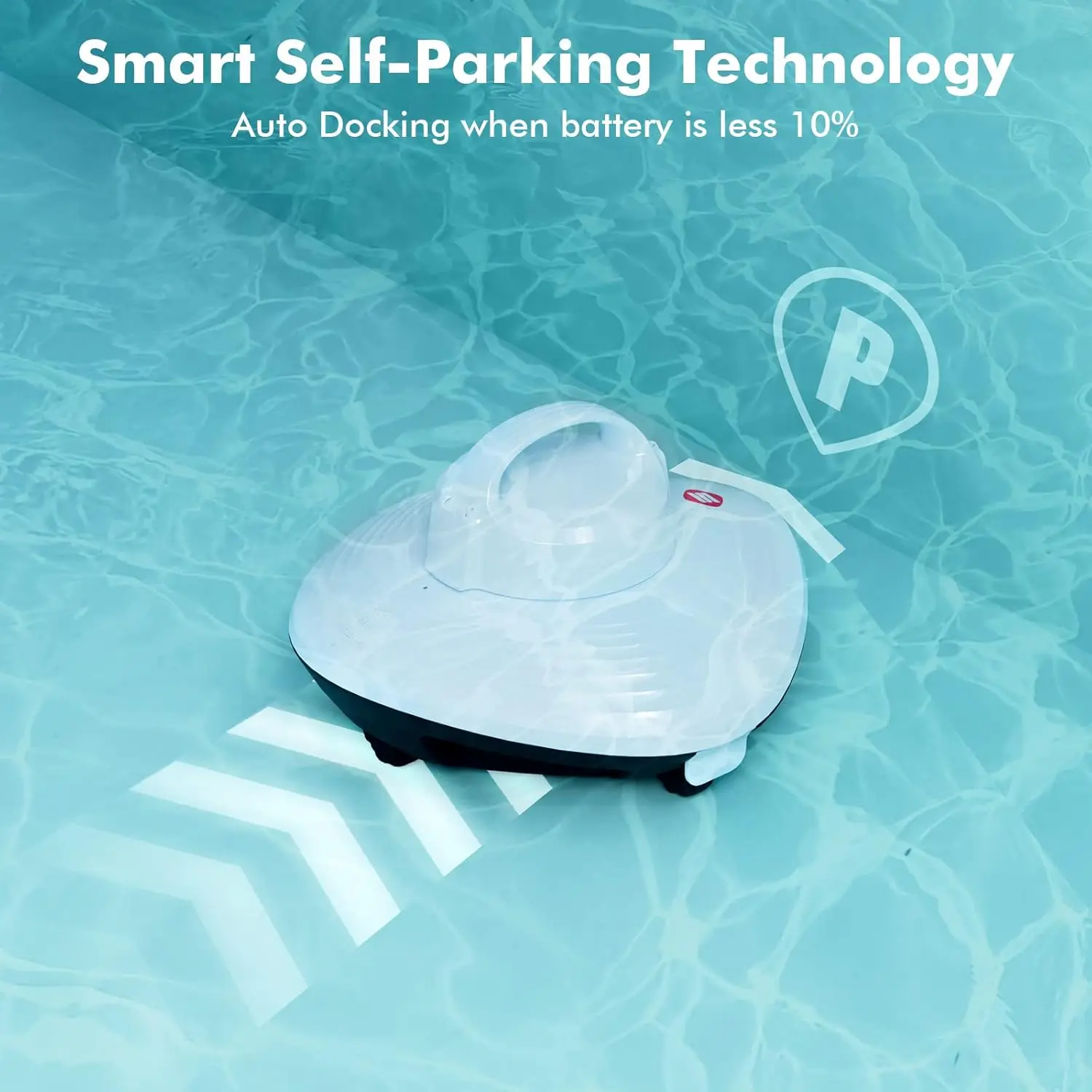 Aspirapolvere robotico per piscina senza fili con motore brushless, potente robot per piscina per piscine fuori terra, fino a 90 minuti di autonomia, Sel