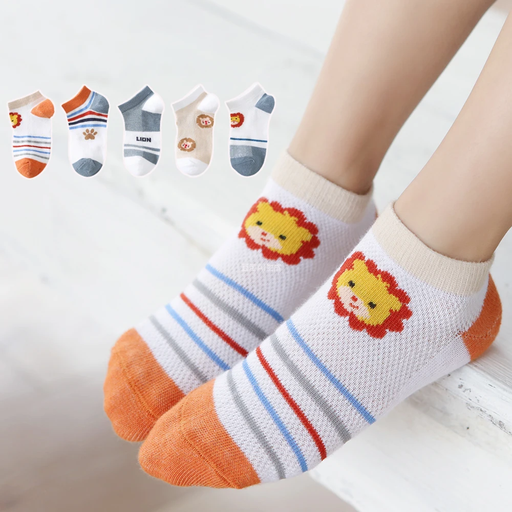 

Детские дышащие сетчатые носки-невидимки для мальчиков и девочек, тонкие, весенне-летние, с мультяшным дизайном, милые