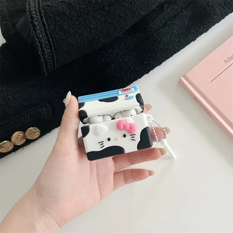 Hello Kitty Milk Cat Case For Airpod Pro 2,Shockproof Protective Earphone Silicone Cover For Airpod Pro/Airpods 1/2/3 Case Funda