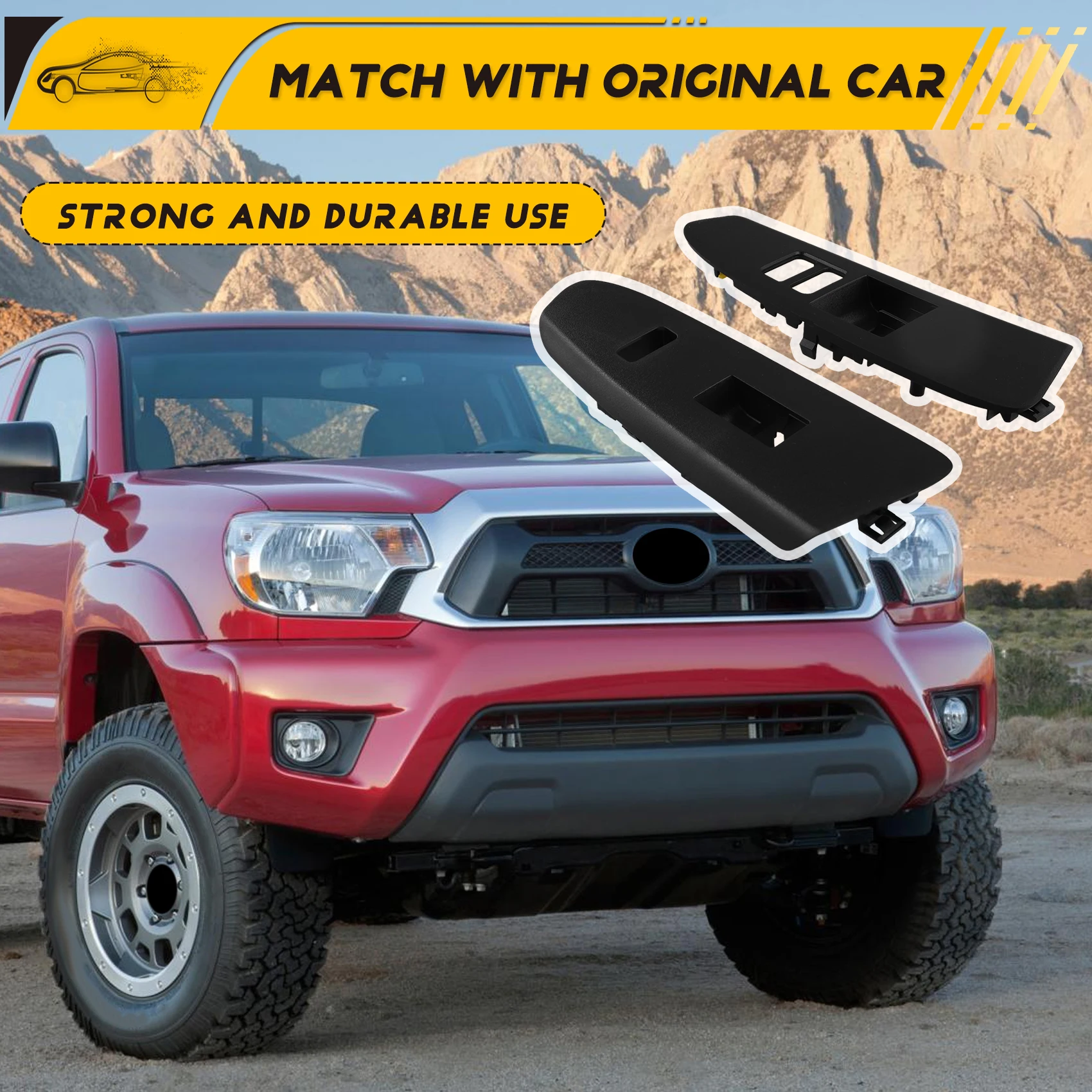 

N26R-1Pair Front Door Armrest Window Lift Switch Bezel Trim Cover For Toyota Tacoma 2012-2015 2DR 74202-04030 74201-04020 LHD