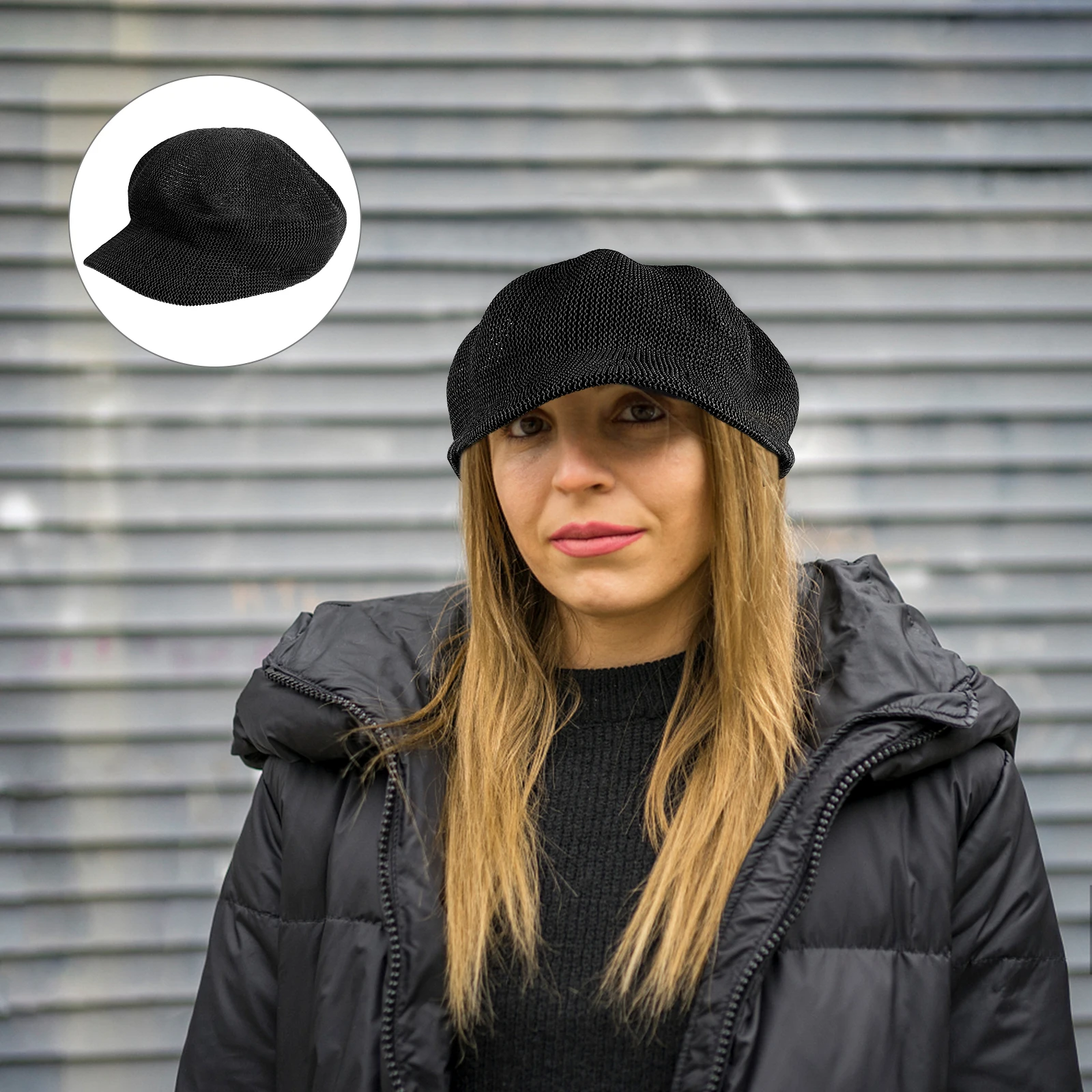 

Straw Braid Sun Hat Octagonal Shape Black Color Windproof Breathable Sun Protection Ladies Elegant Style Durable Quality Outdoor