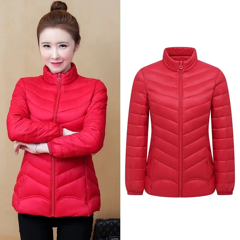 5XL Mother Coat Down Cotton Jacket women\'s Short Clothing Slim Fit Mid-Elderly coat spring Autumn Winter Padded jacket Out Wear