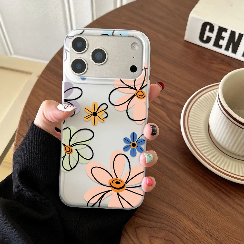 Apple Iphone 15 Pro Max - เคสโทรศัพท์ลายดอกเดซี่สีสันสดใส น่ารัก เหมาะสำหรับสาวๆ สำหรับ iPhone 17