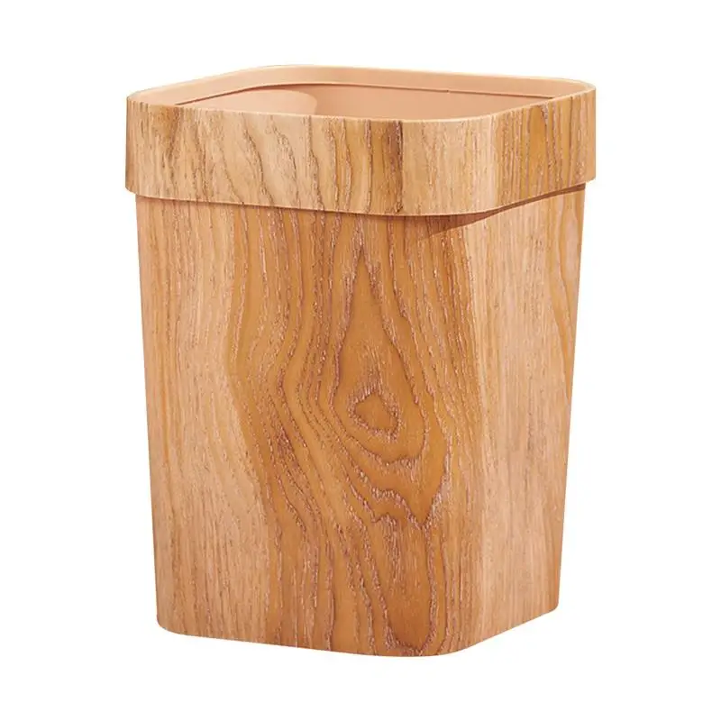 Storage Box Creative Trash Bucket Multi-function Garbage Can Study Large Plastic Bins Wastepaper Holder Office Wood