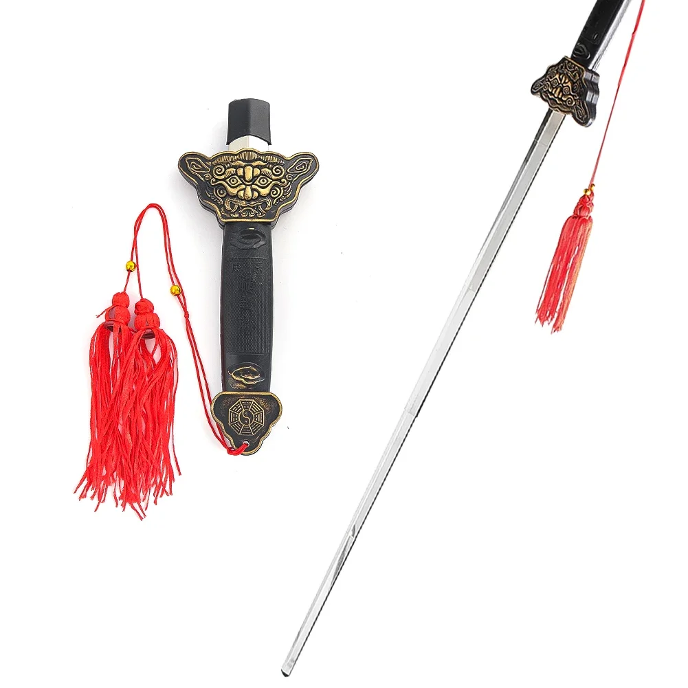 1PC Portable Retractable Sword Feng Shui Ornaments Porch Hanging Decor Show Props Supplies Gifts Wall Mounted Home Decorations