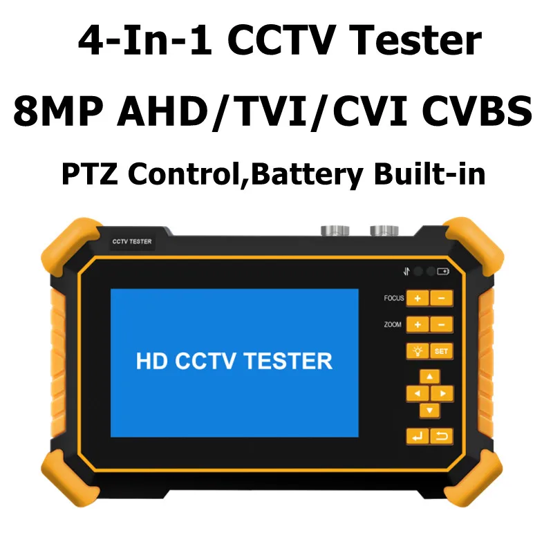 HD CCTV Tester 4 in 1 CVBS AHD TVI CVI 8MP CCTV Tester AHD Monitor Video Monitor Tester UTP Cable Test CCTV Monitor for Camera