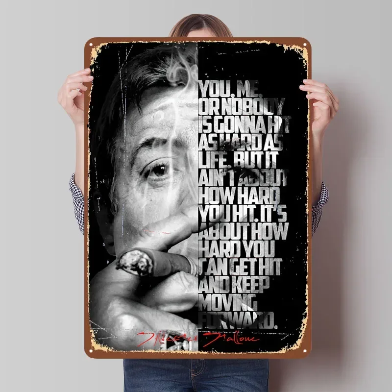 سيلفستر ستالون الملاكم المشارك الملاكمة علامات معدنية ديكور لغرفة الديكور لوحات القصدير المخصصة ل جدار الفن الديكور الرجعية #1