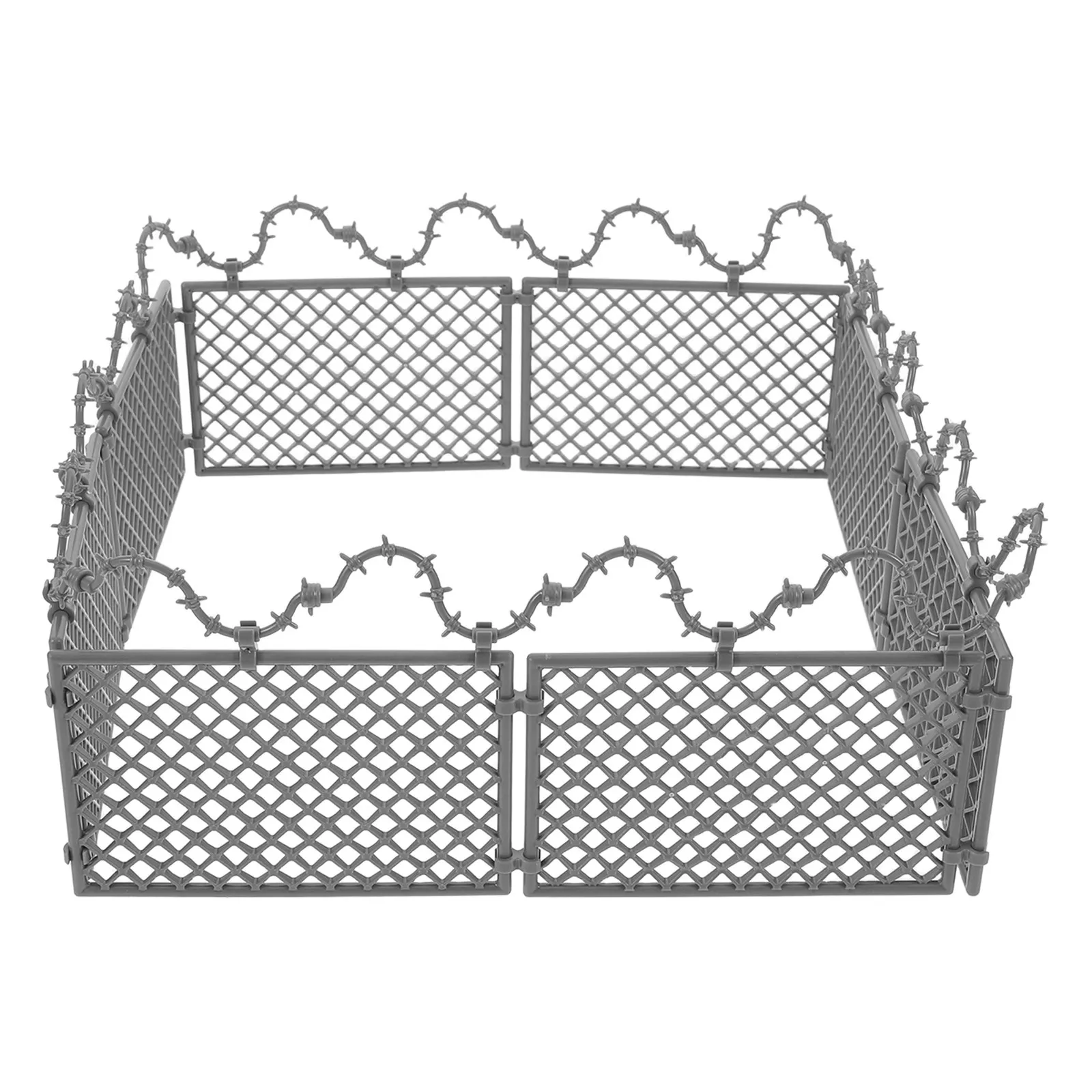 

1Set Military Fence Sturdy Plastic Miniature Wire Mesh Panels for Simulation Obstacle Scene Layout Landscape Decor Garden