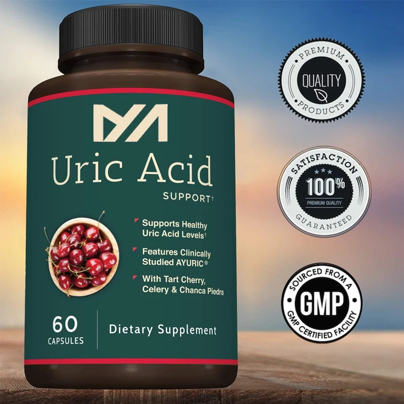 High quality uric acid support supplement - uric acid cleansing and kidney support - including sour cherry and celery extract