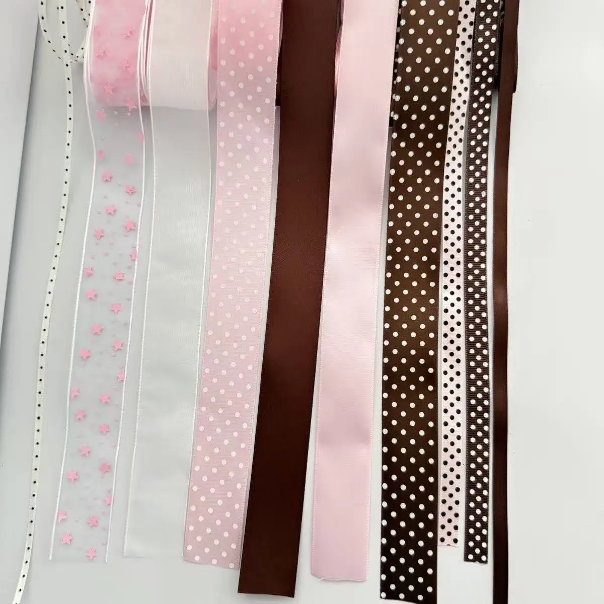 10 Stück Mix Polka Dot Schleifenband Taschenhängeschleife Verpackung DIY-Material für Anfänger Taschenhalterung Klebeband Chirp-Band Geschenk – Detail 4