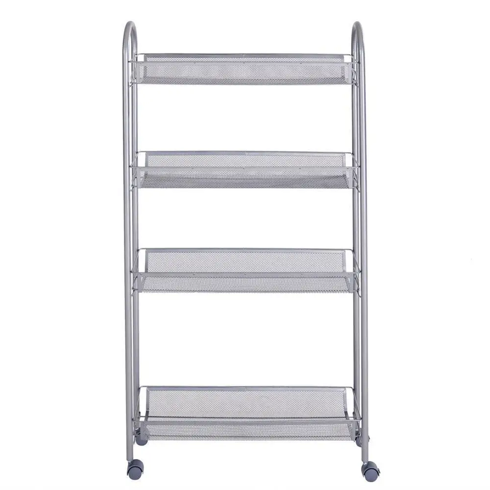 4 Layer Level Kitchen Cart Slim Slide Out Storage Tower Rack Shelf