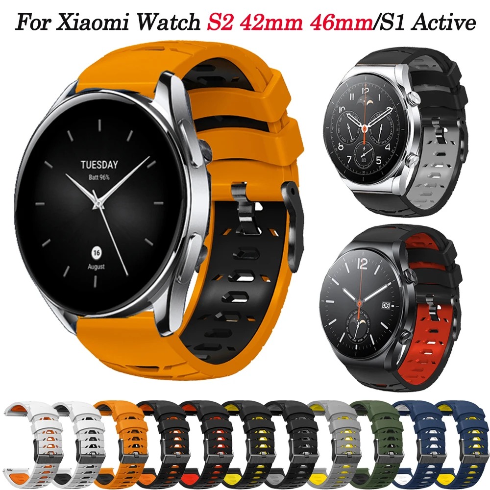 Replacement 22/20mm Silicone For Xiaomi Watch S1 Global Version/S1 Active Smartwatch Band Bracelet Mi Color 2/S2 42mm 46mm Strap