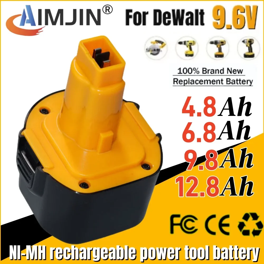 

For DeWalt 9.6V 4.8/6.8/9.8/12.8Ah Ni MH rechargeable power tool backup portable battery, for De9061 De9062 DW9061 DW9062 De9036